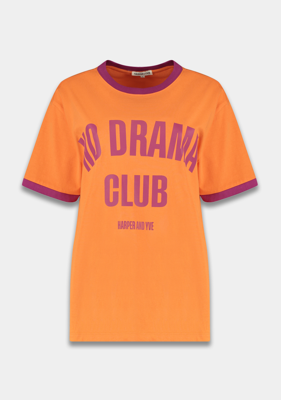 Harper & Yve T-shirt Drama club AW25Y303 Oranje Harper & Yve T-shirt Drama club AW25Y303 Oranje