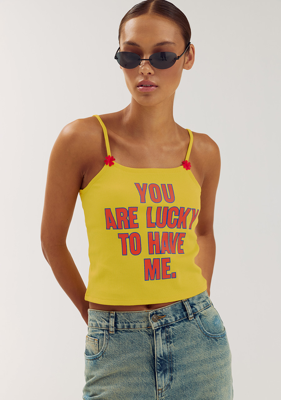 Harper & Yve Top Lucky AWT6Y400 Geel