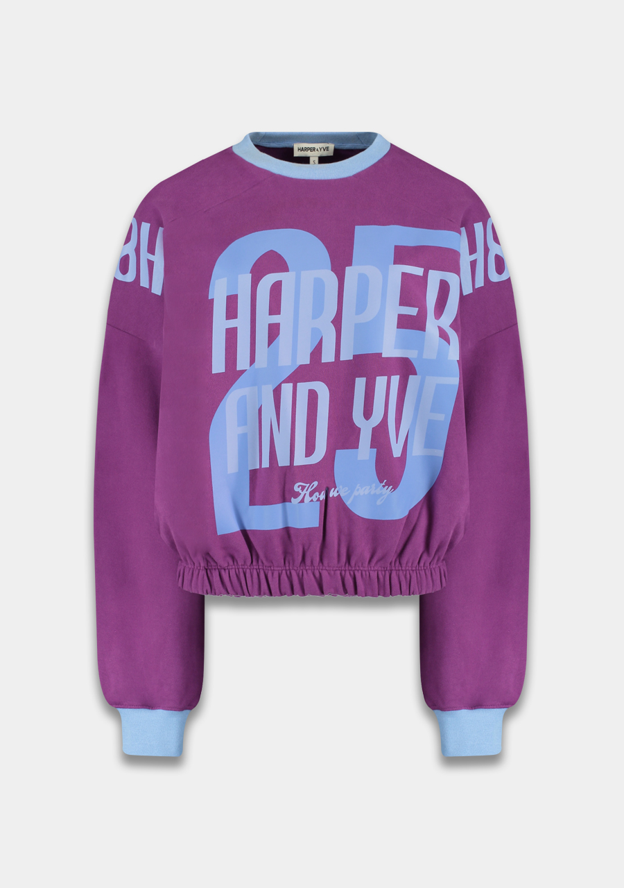 Harper & Yve Sweater How we party DW25Y503 Paars