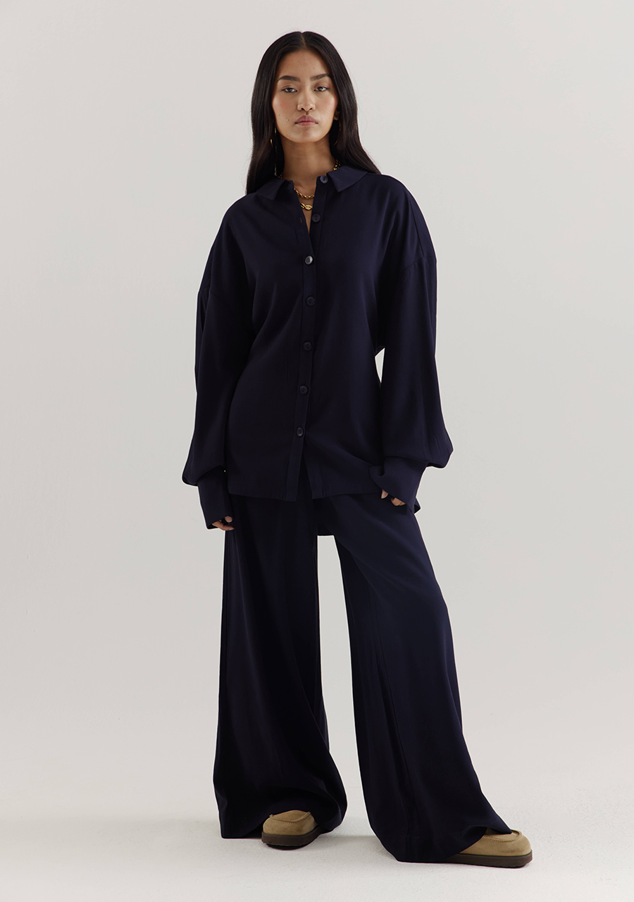 Harper & Yve Broek Meike AW25P102 Donker blauw