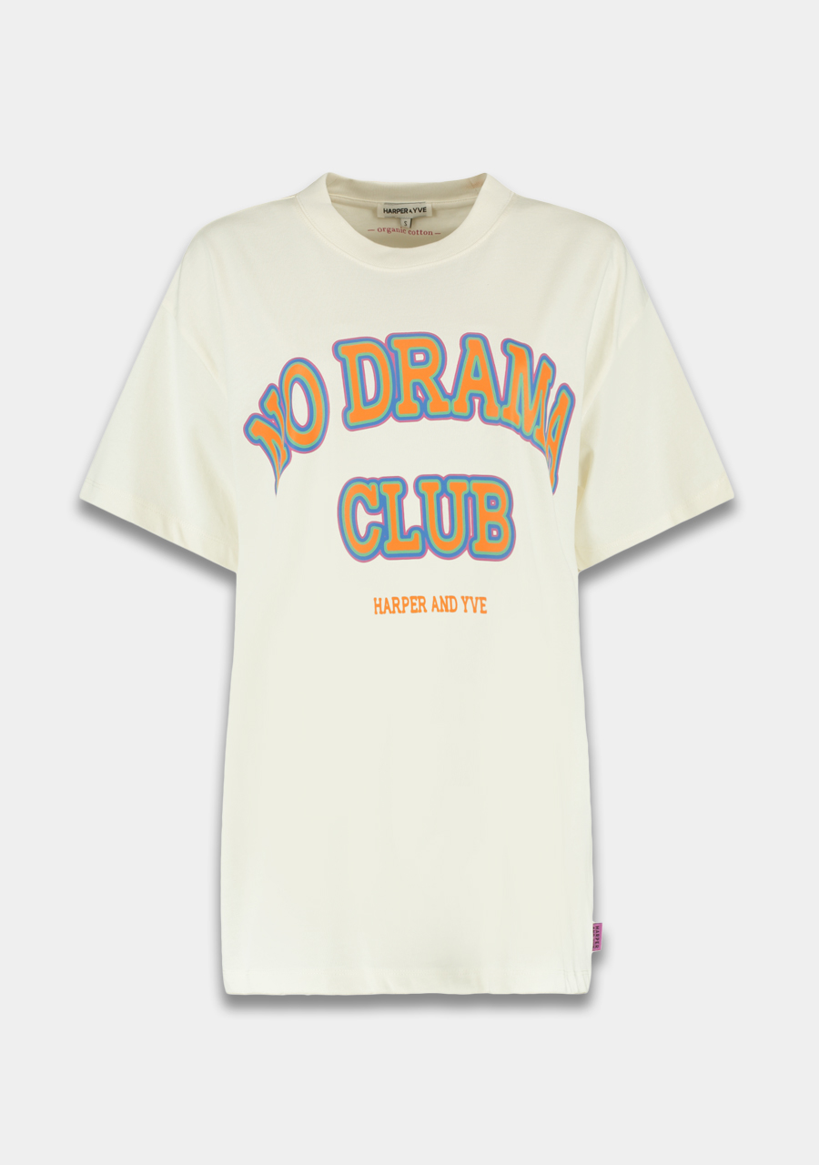 Harper & Yve T-shirt No drama club AW25Y307 Ecru