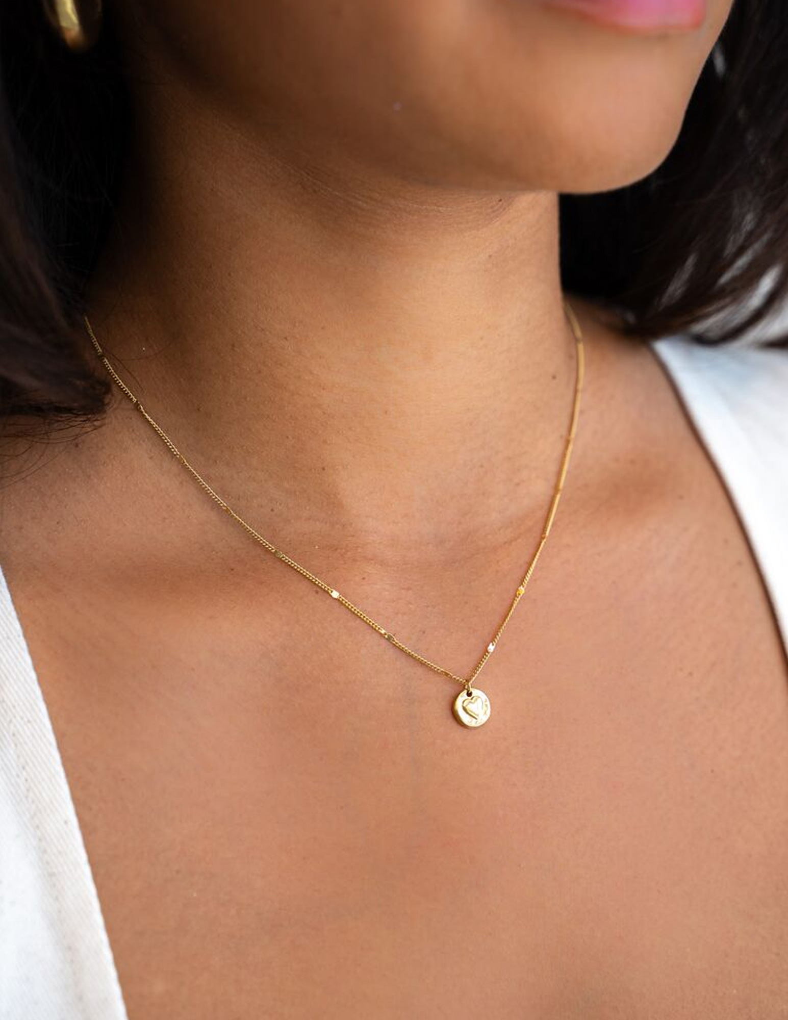 My Jewellery Ketting Hammered heart MJ11536 Goud