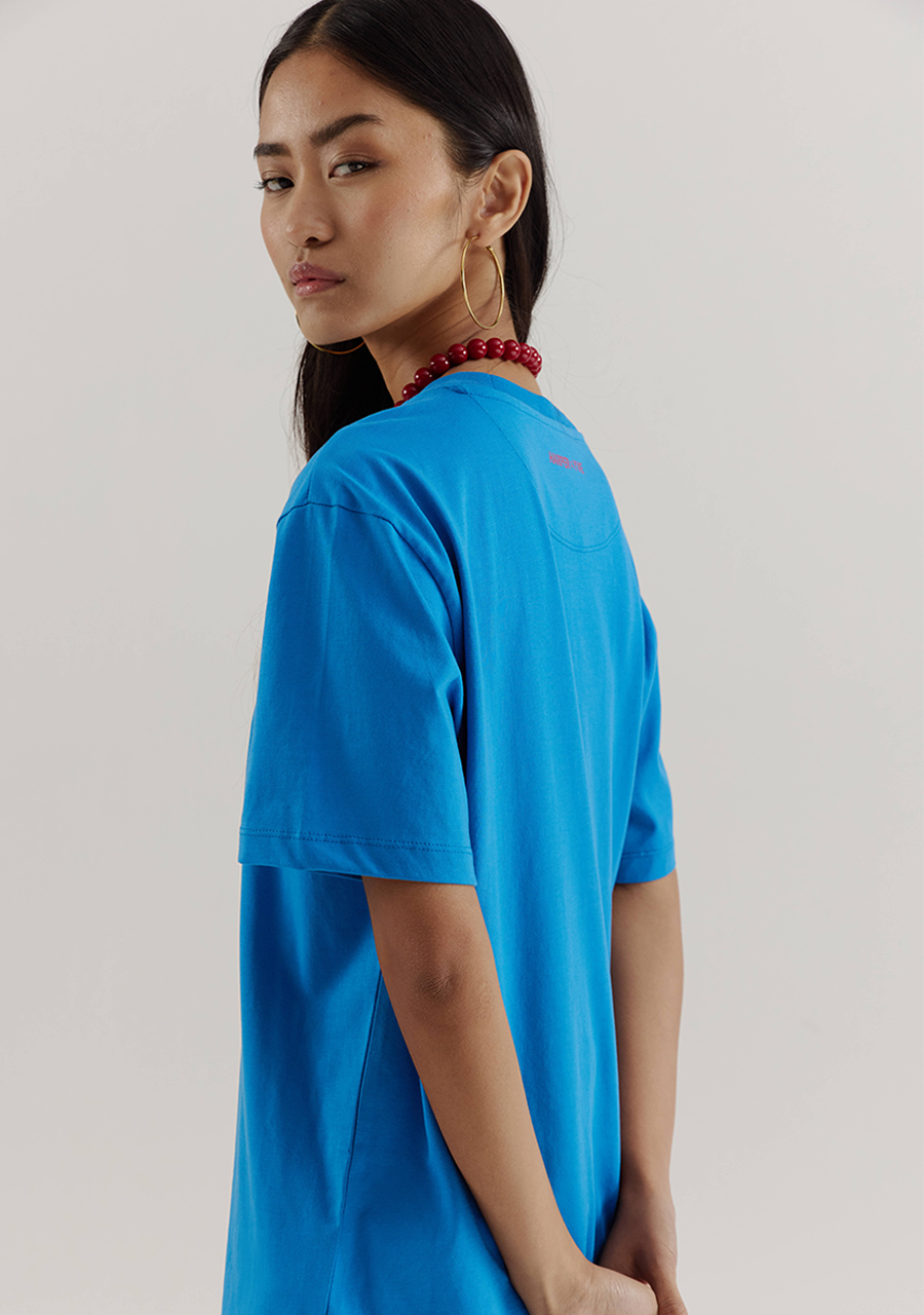 Harper & Yve T-Shirt Rooted in reality AW25Y305 Blauw