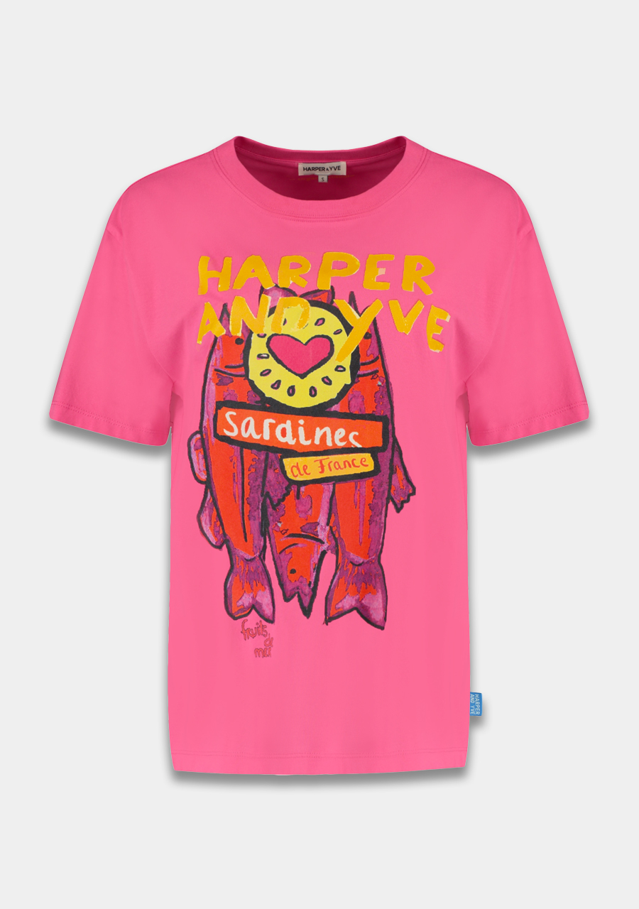 Harper & Yve T-shirt Sardines HS25Y308 Licht rose