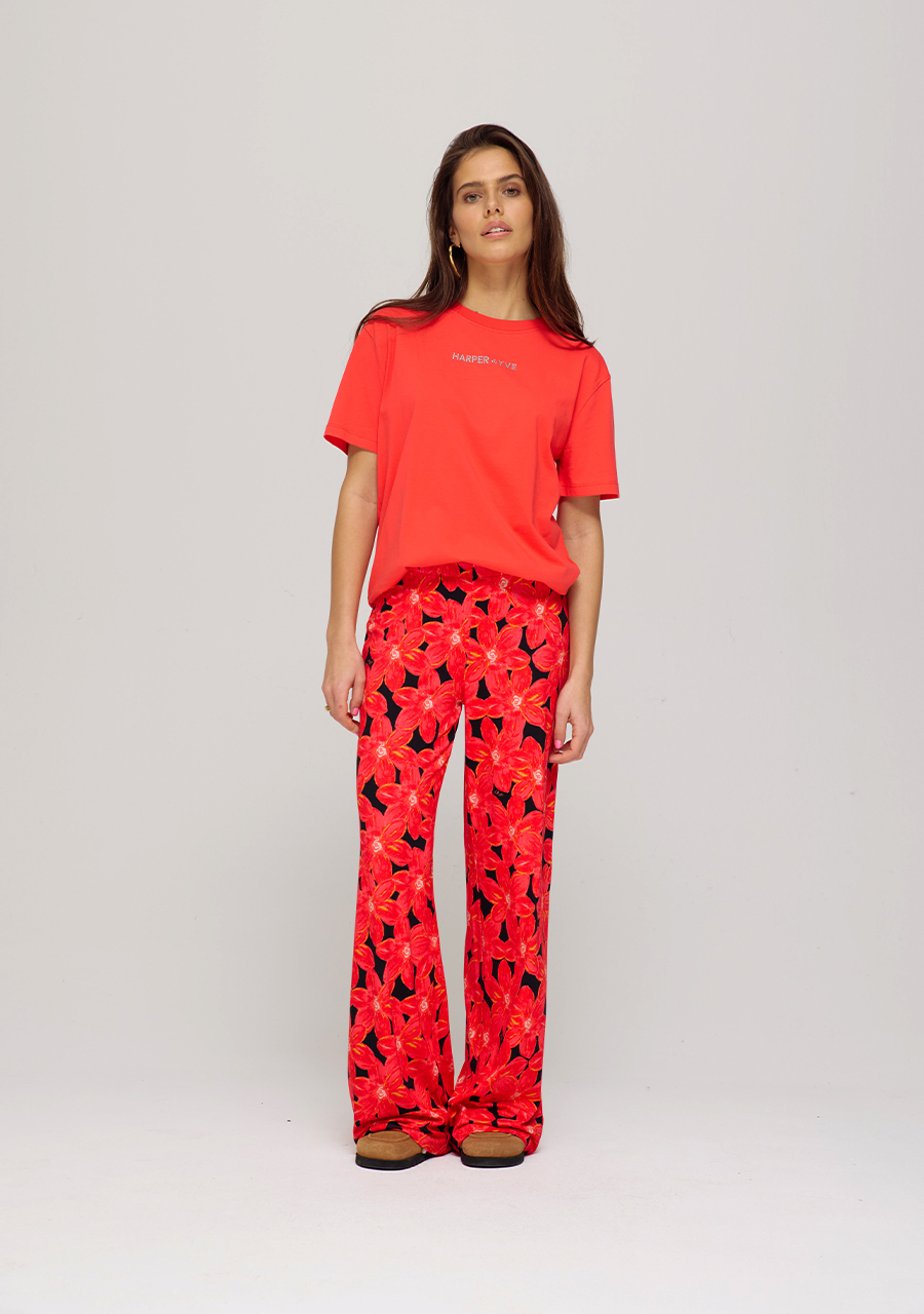 Harper & Yve T-shirt Rhinestone SS25Y301 Rood