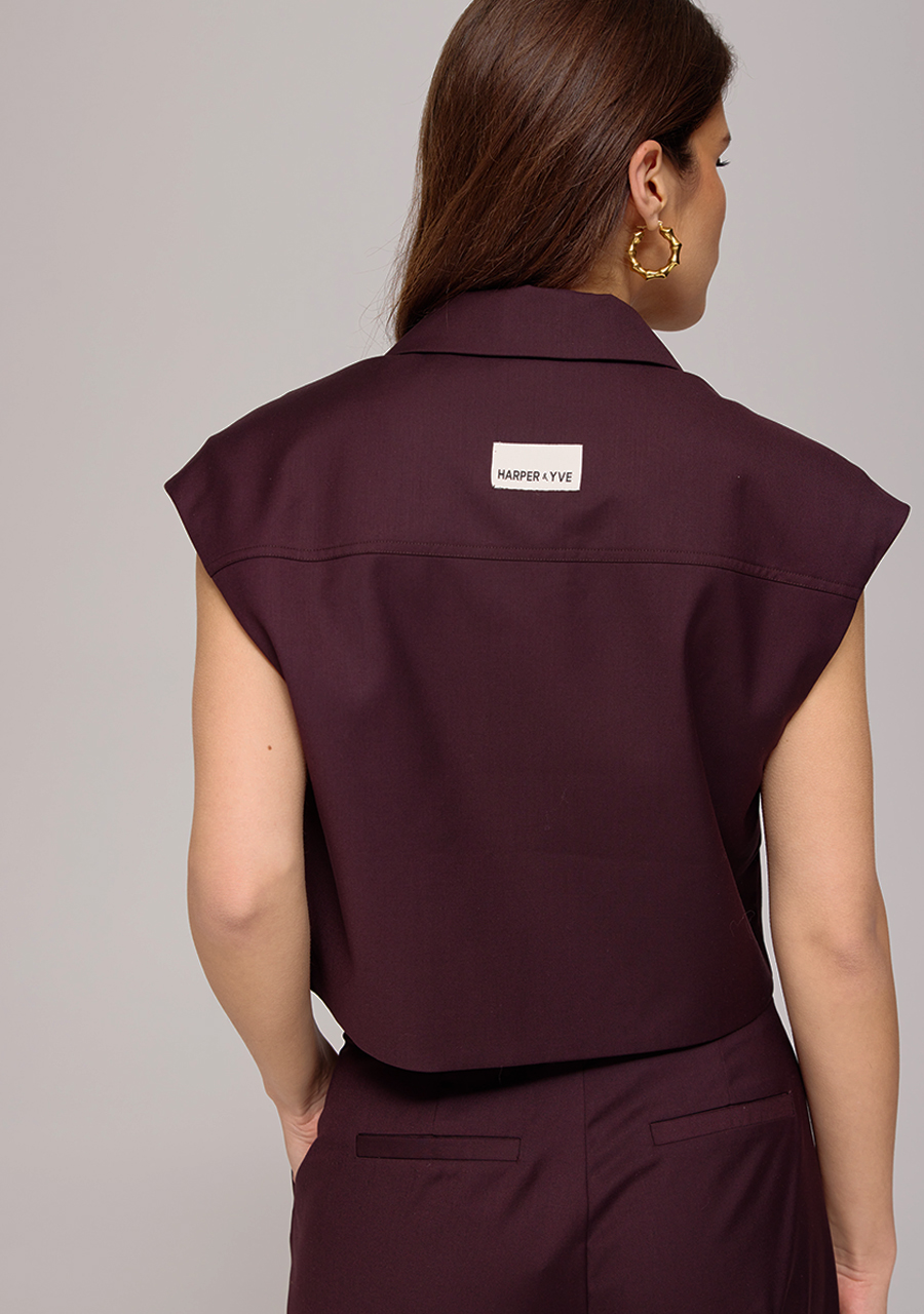 Harper & Yve Gilet Esmee AW25N216 Donker bruin