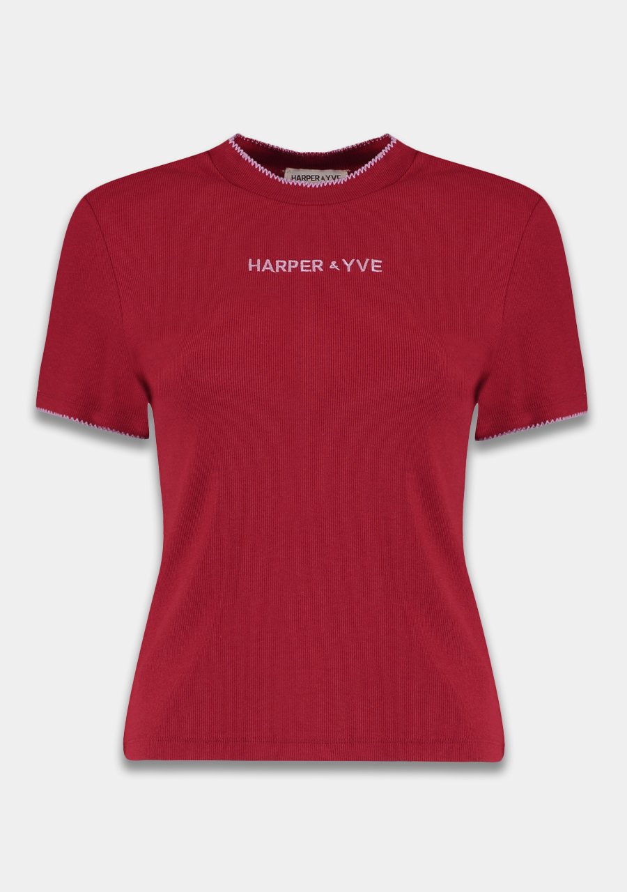 Harper & Yve Top Cammy AW25P400 Rood