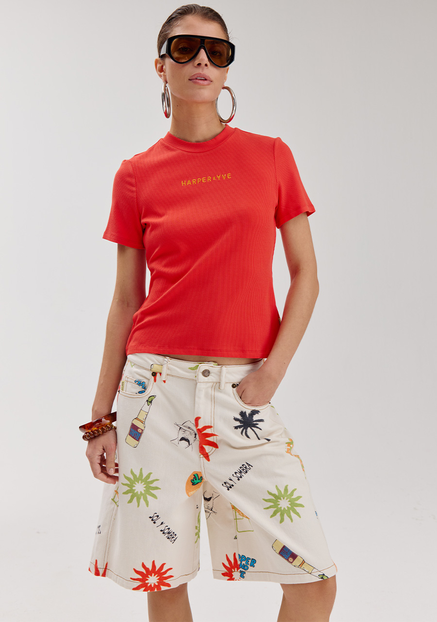 Harper & Yve Top Cammy HS6P415 Rood