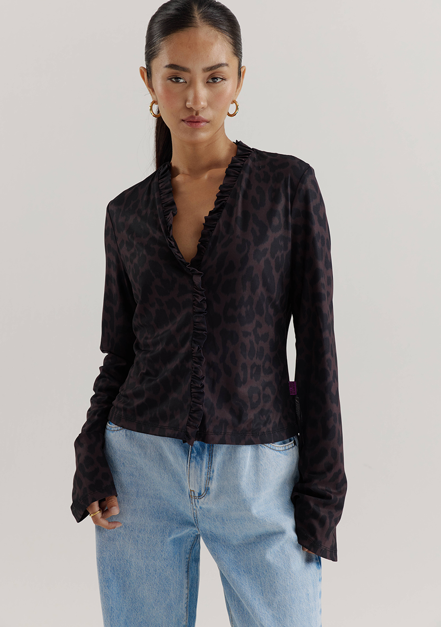 Harper & Yve Blouse Lionne AW25P619 Donker bruin