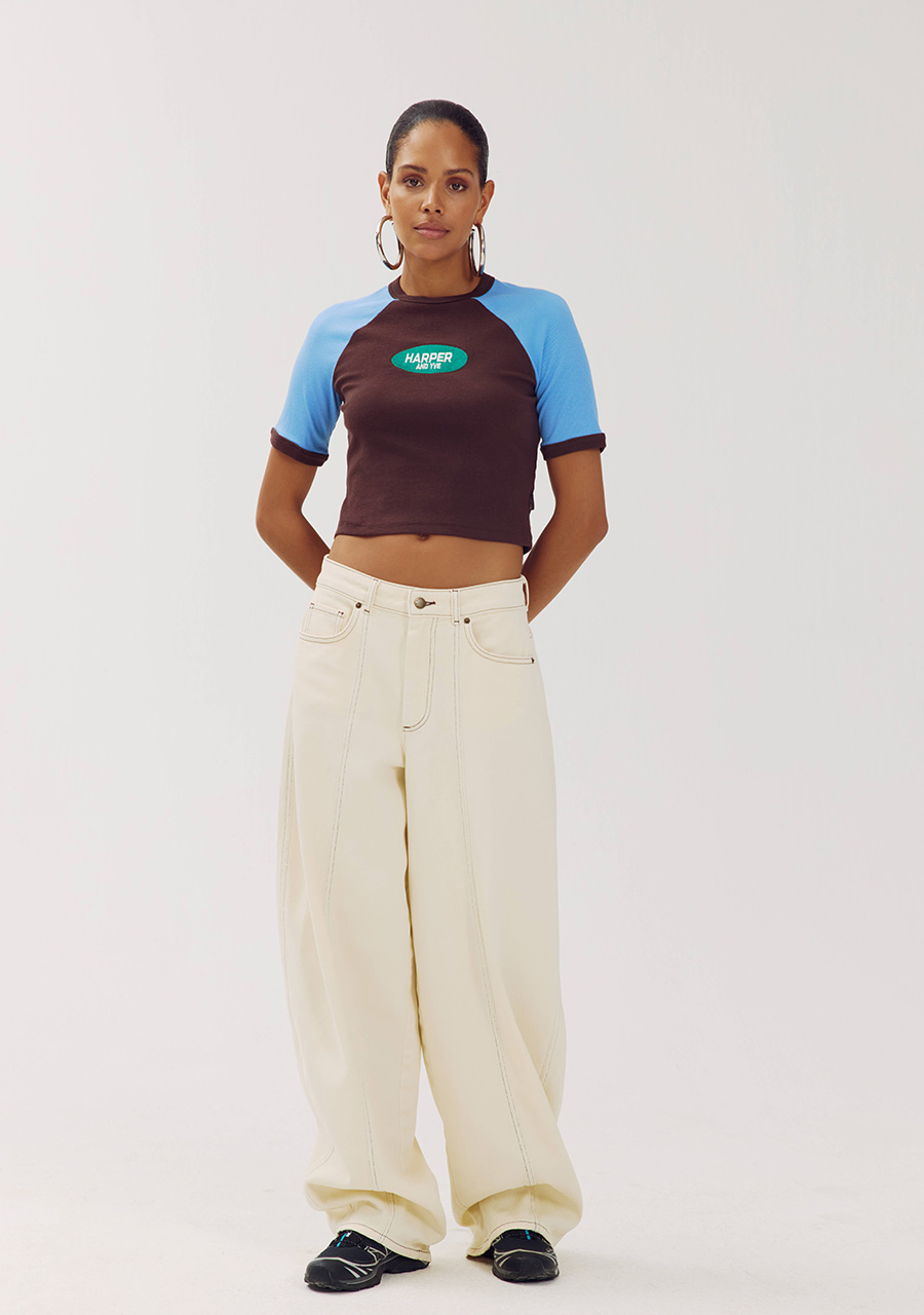Harper & Yve T-shirt Cyrus AW6Y306 Donker bruin