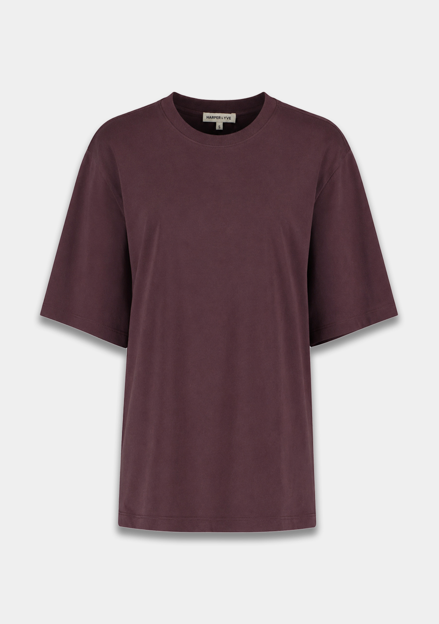 Harper & Yve T-shirt Chill but glam AW6Y304 Donker Paars