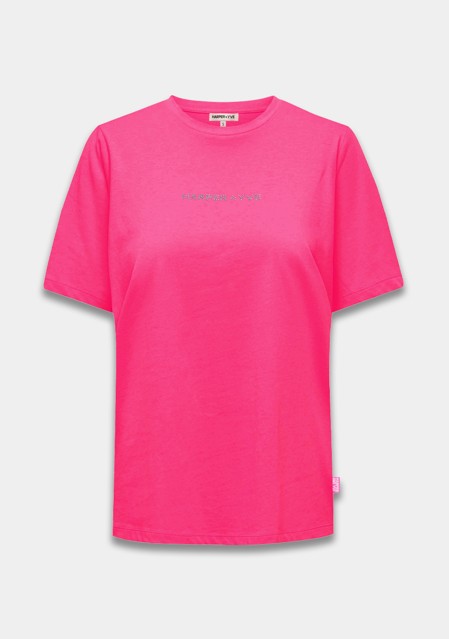 Harper & Yve T-shirt Rhinestone SS25Y301 Roze