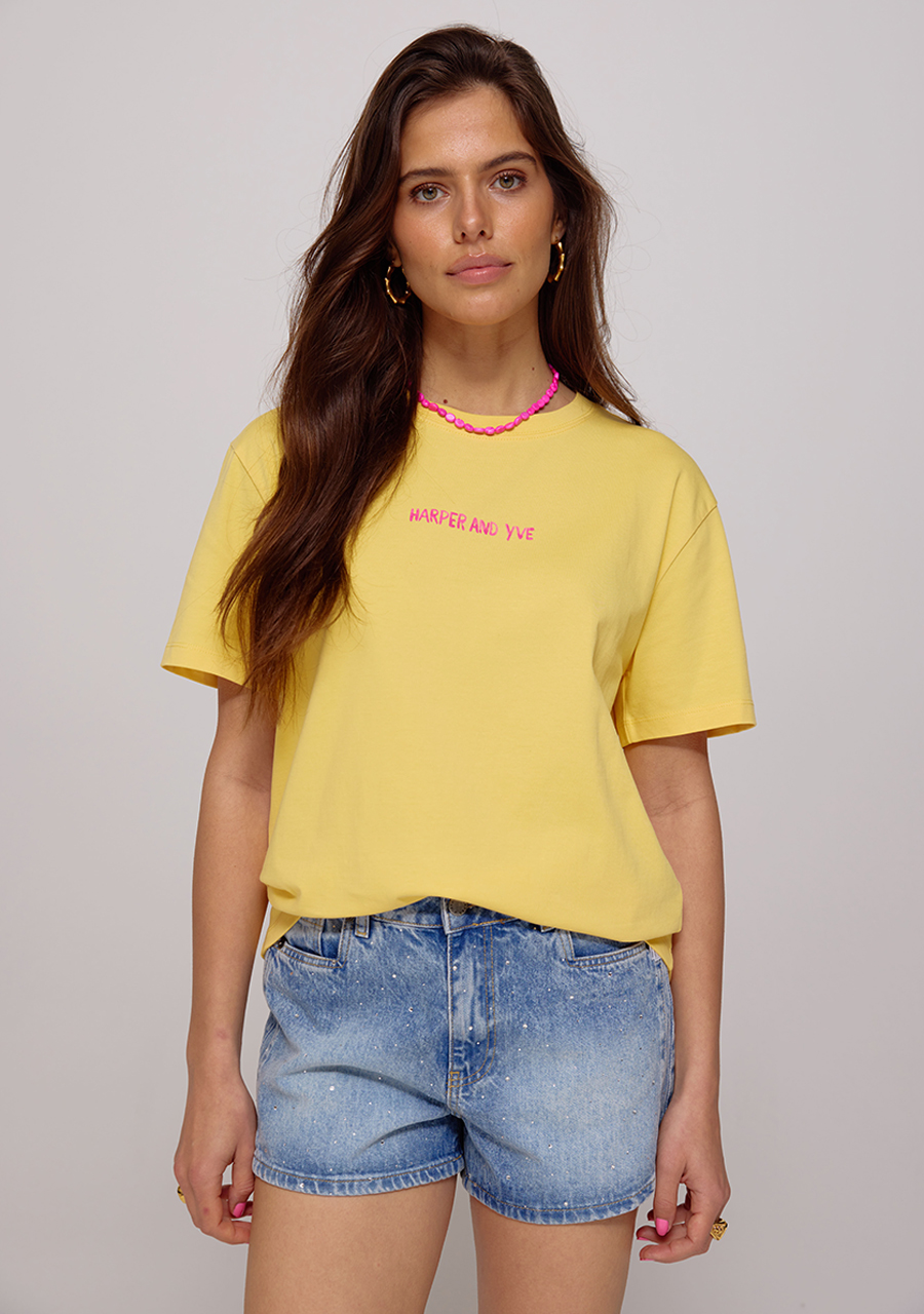 Harper & Yve T-shirt Lobbi HS25Y301 Geel Harper & Yve T-shirt Lobbi HS25Y301 Geel