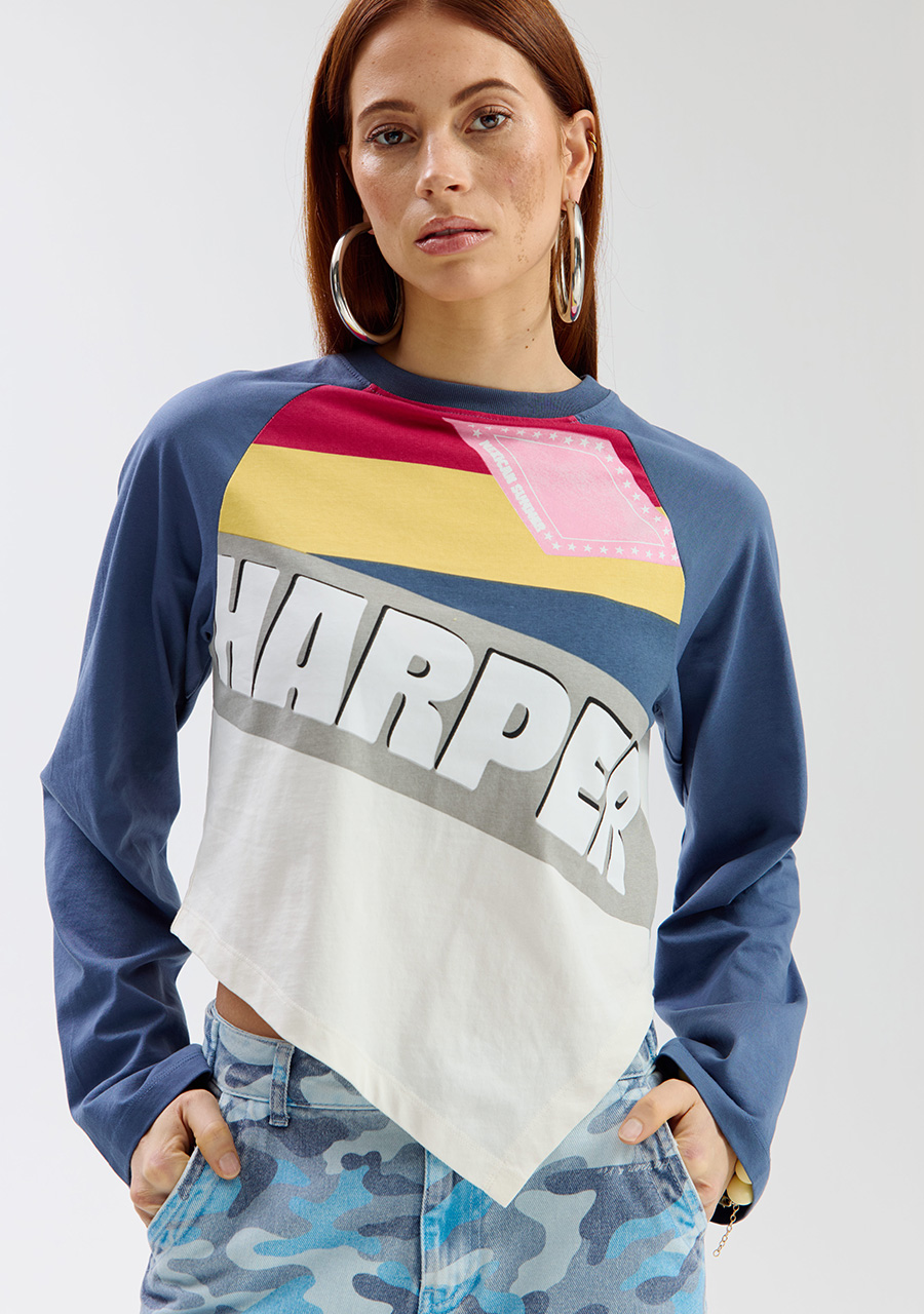 Harper & Yve Shirt Mexican summer SS6Y500 Raf blauw