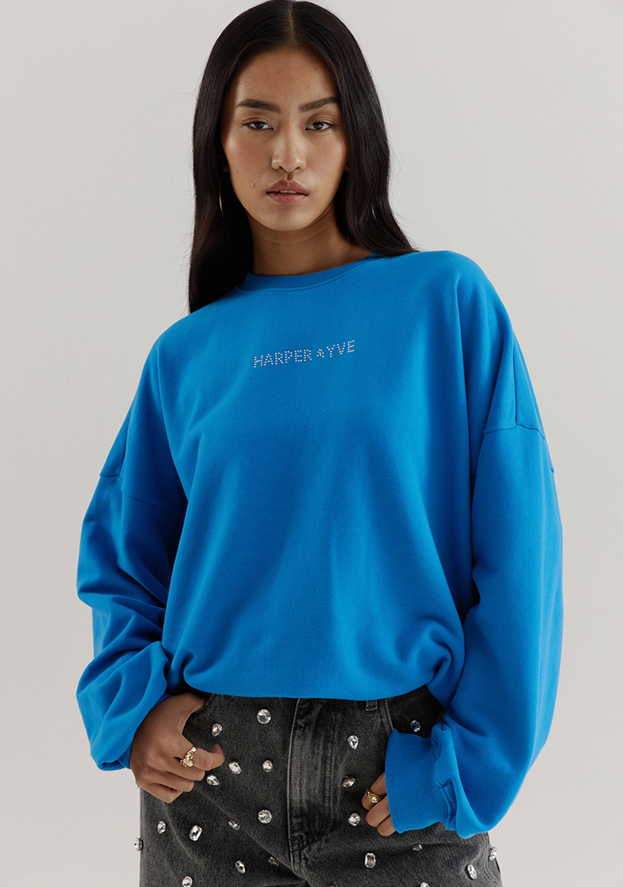 Harper & Yve Sweater Rhinestone AW25Y511 Blauw