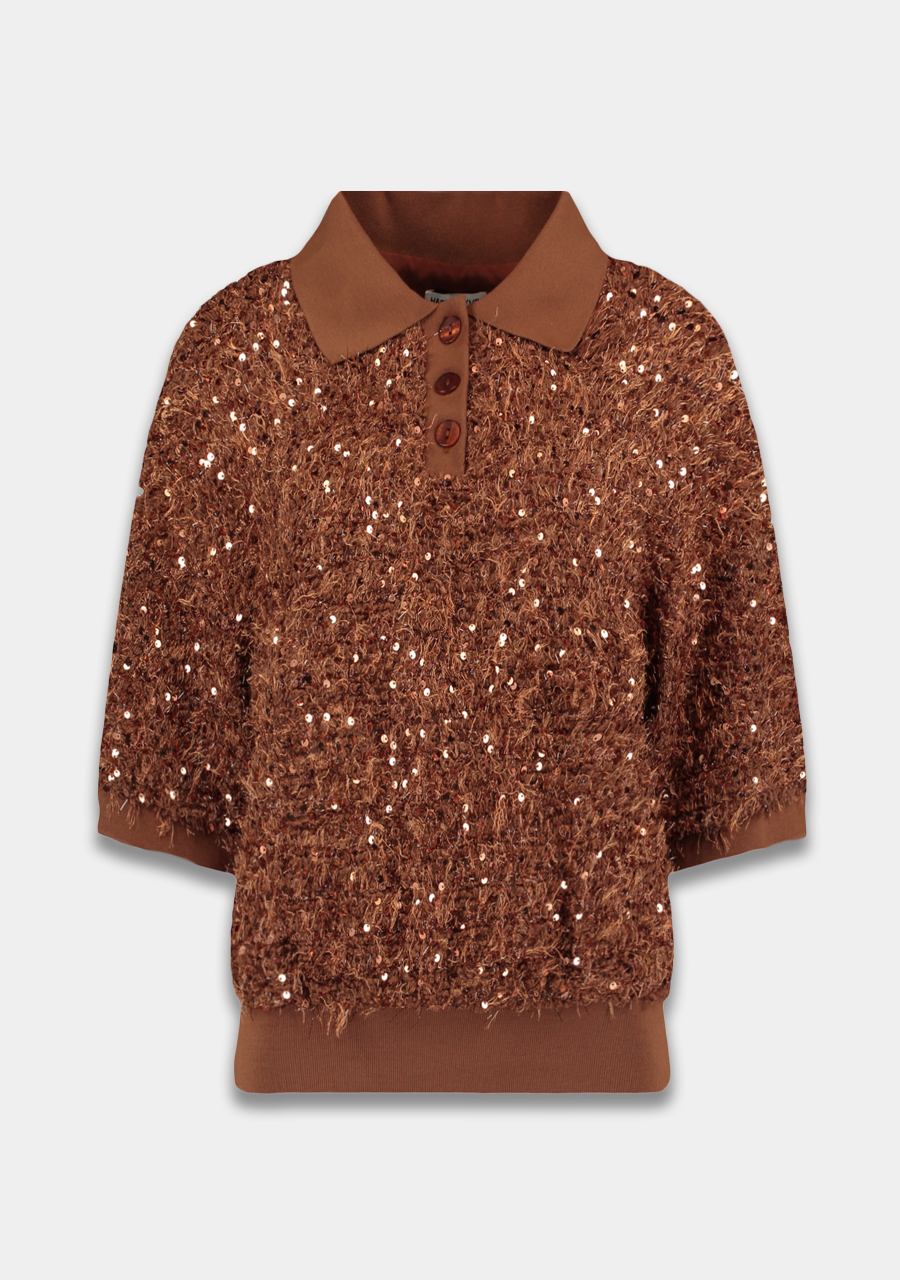 Harper & Yve Top Sanny DW25P412 Bruin