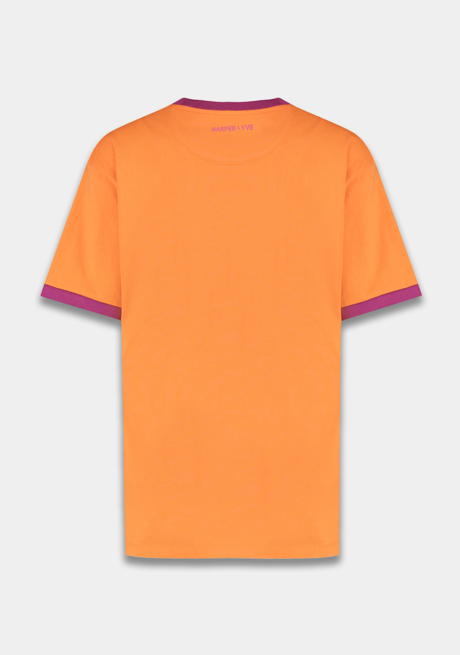 Harper & Yve T-shirt Drama club AW25Y303 Oranje Harper & Yve T-shirt Drama club AW25Y303 Oranje