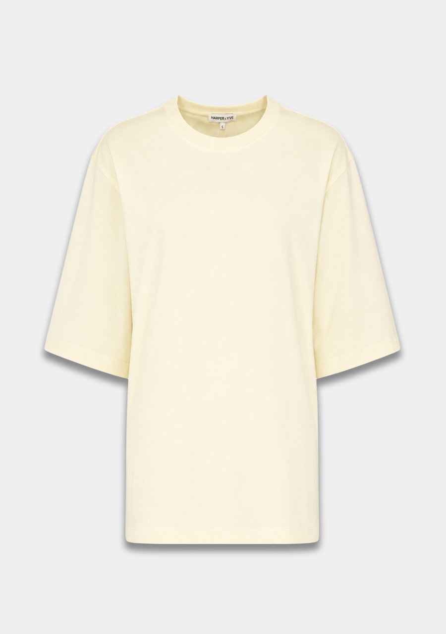 Harper & Yve T-shirt Chill but glam AW6Y304 Licht geel