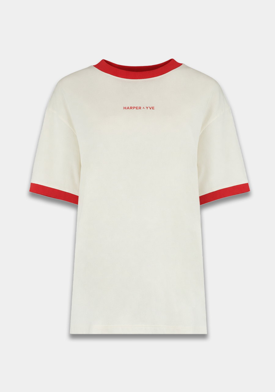 Harper & Yve T-shirt Bum Bum HS6Y300 Wolwit-ecru