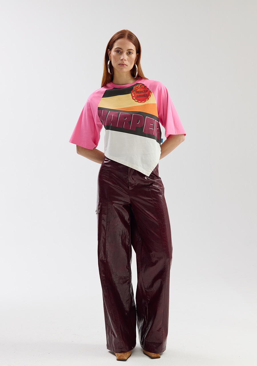 Harper & Yve T-shirt Mexican summer SS6Y300 Rose