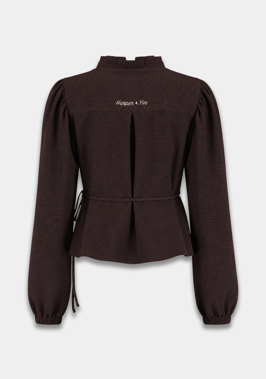 Harper & Yve Blouse Debby AW6P601 Donker bruin