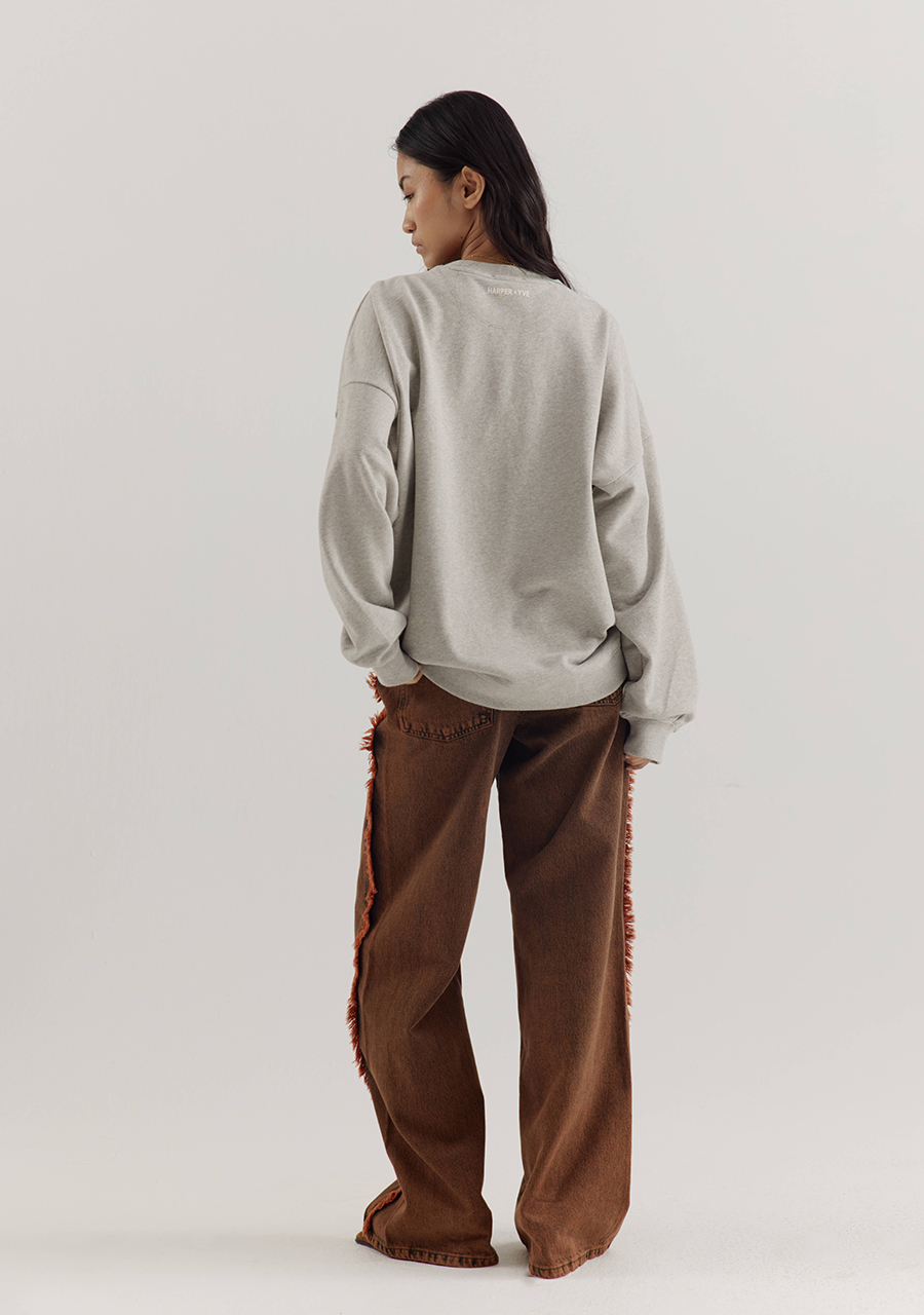 Harper & Yve Sweater Down to earth AW25Y507 Grijs