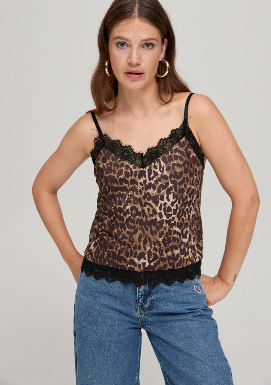 Harper & Yve Top Lara DW24P400 Bruin