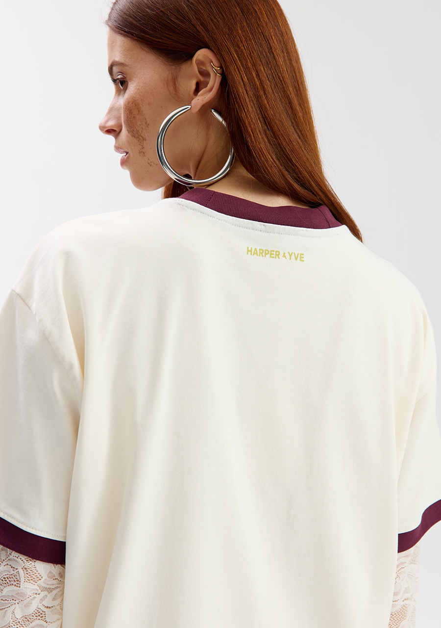 Harper & Yve T-shirt Club Avocado SS6Y303 Ecru