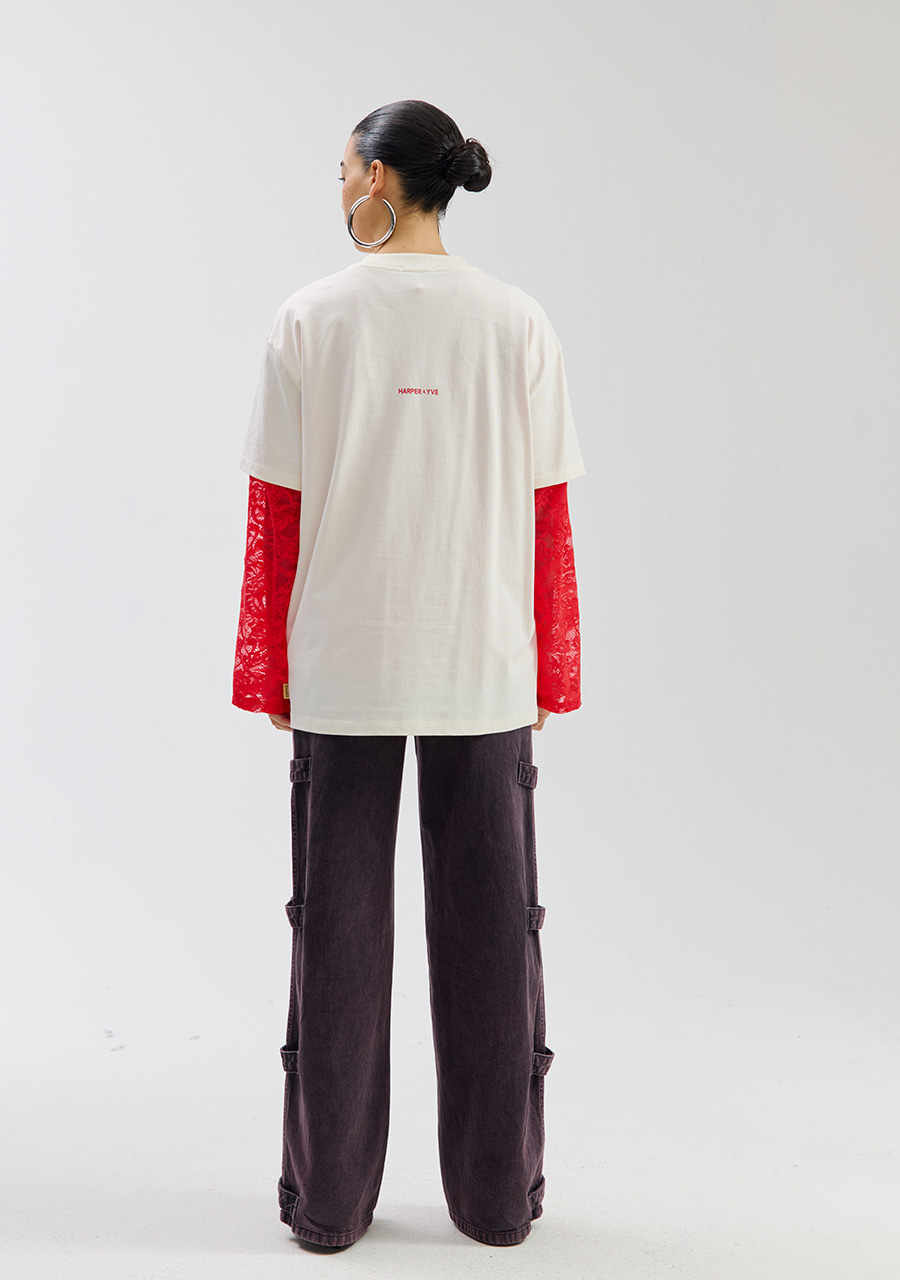 Harper & Yve T-shirt Club corazon SS6Y307 Ecru