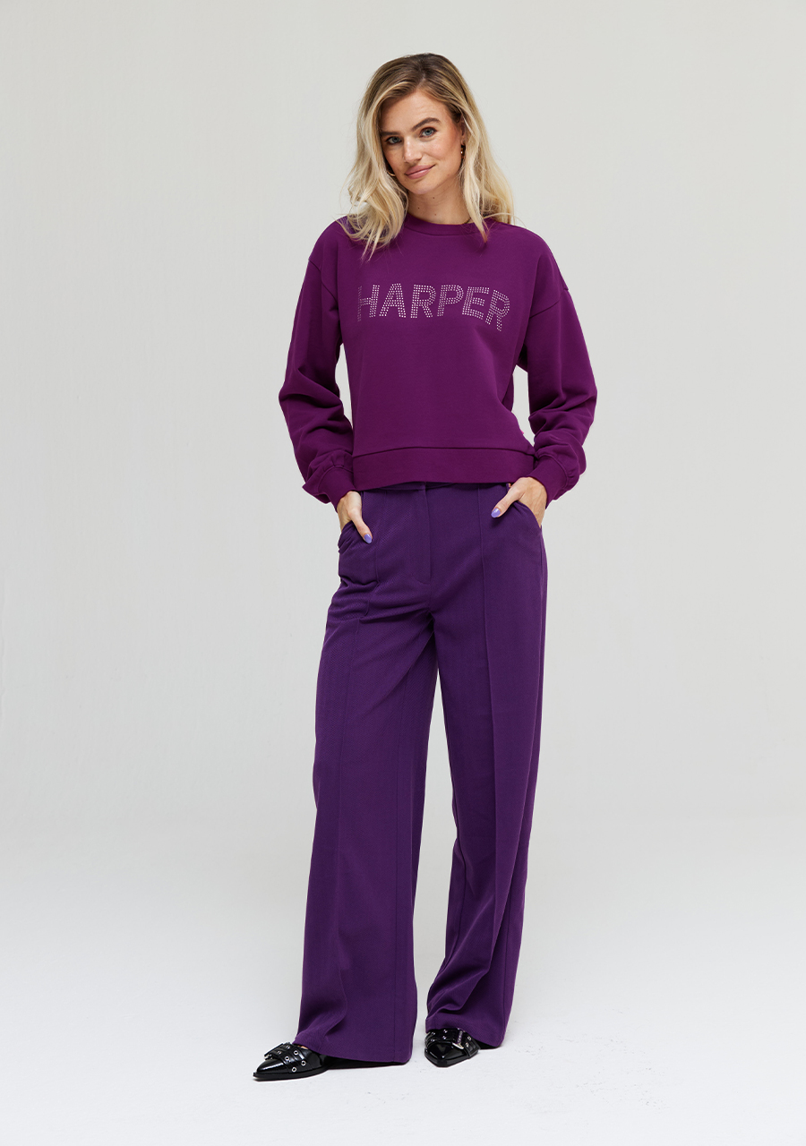 Harper & Yve Sweater Rhinestone AW24Y502 Paars