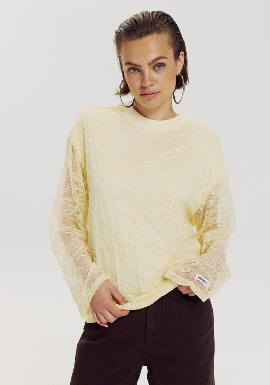 Harper & Yve T-shirt Elana AW6P615 Licht geel