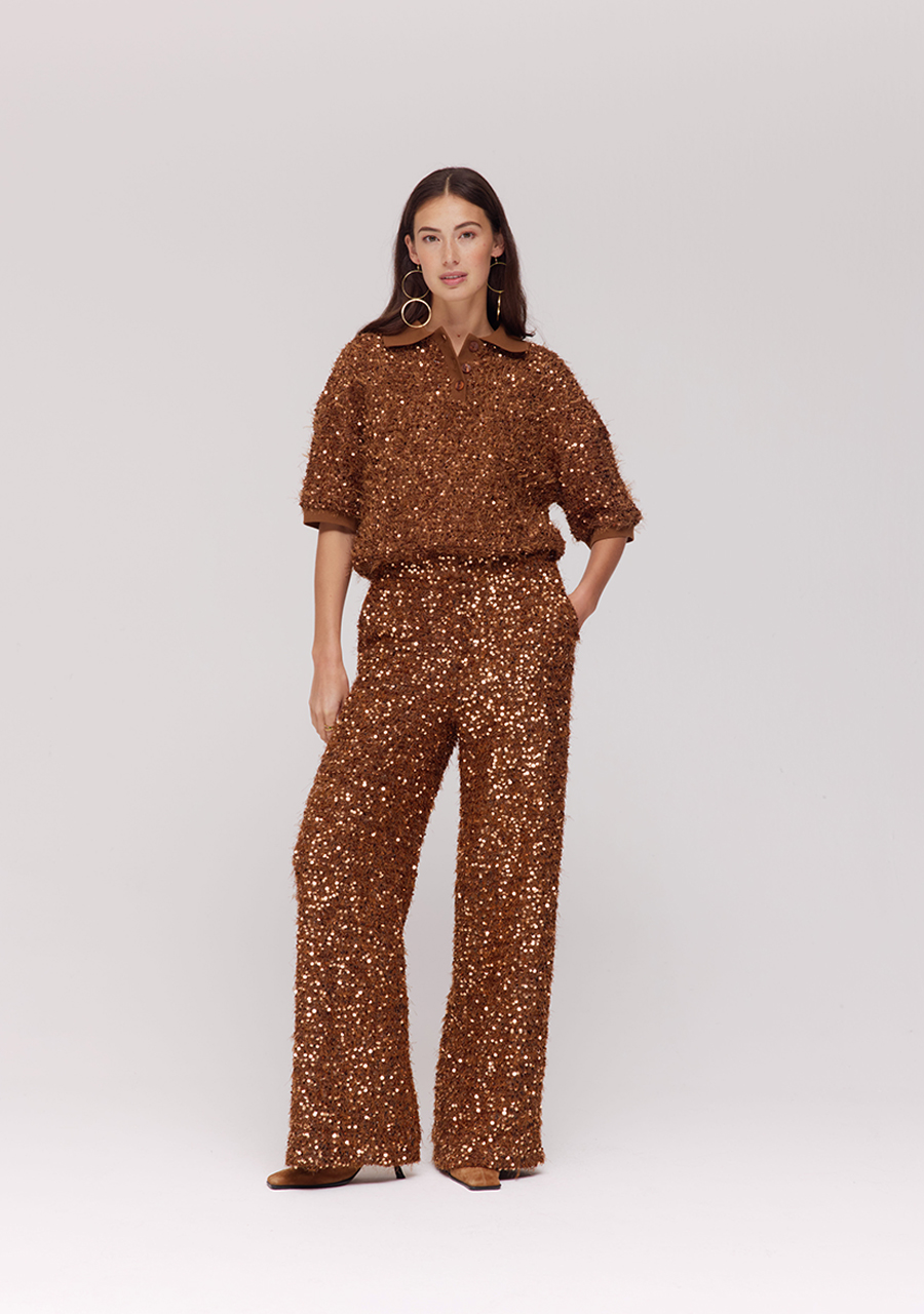 Harper & Yve Top Sanny DW25P412 Bruin