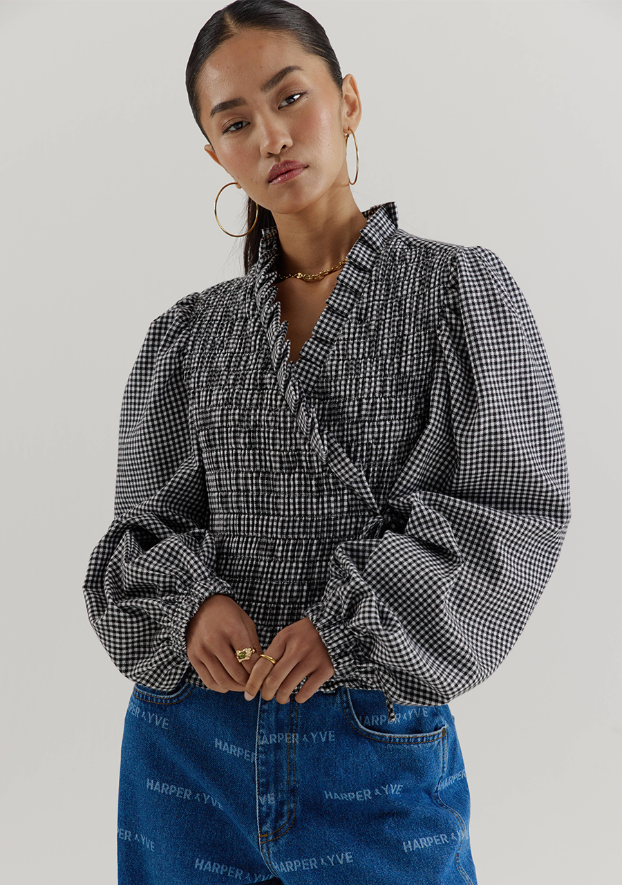 Harper & Yve Blouse Debby AW25P605 Zwart/Wit