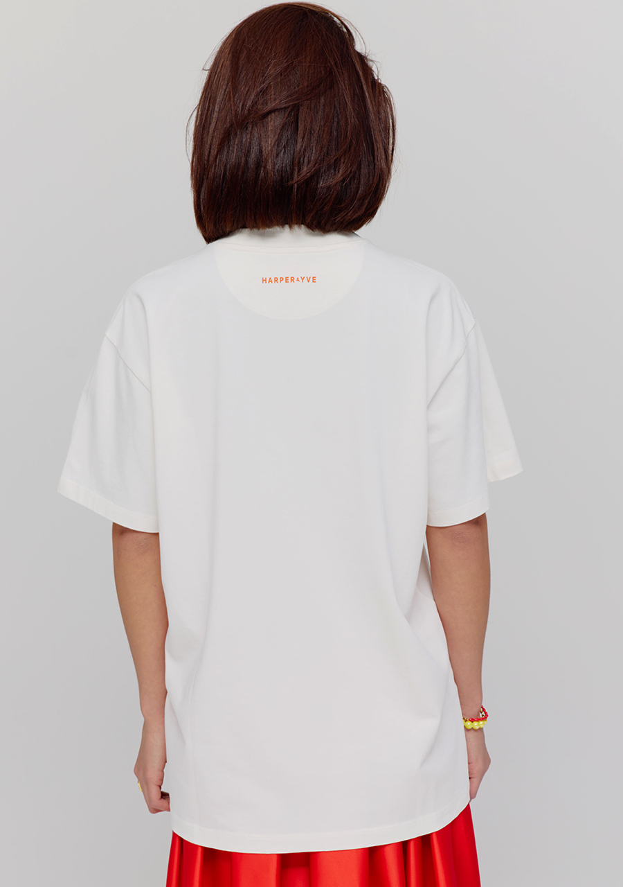 Harper & Yve T-shirt Tropical HST25Y300 Wolwit-ecru
