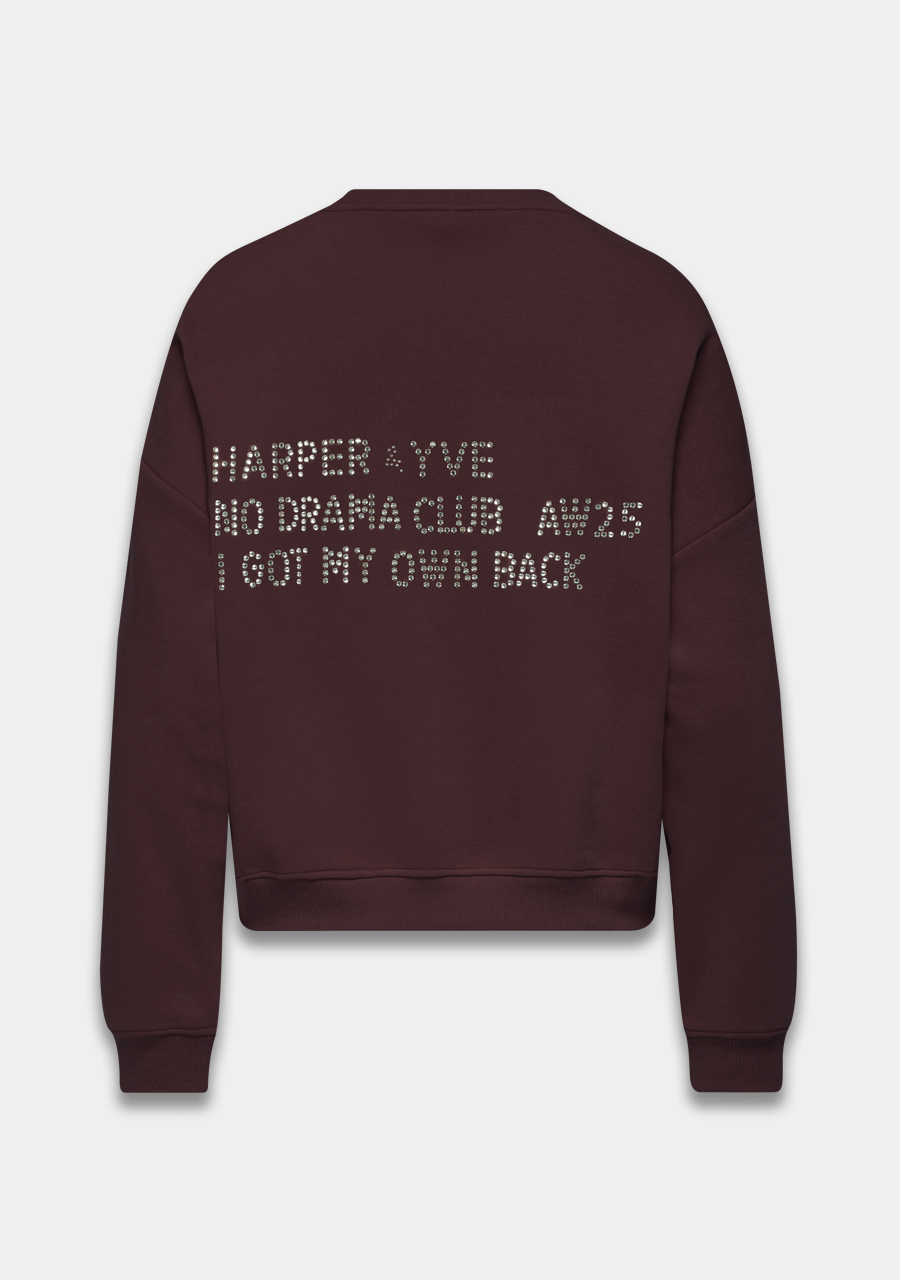 Harper & Yve Sweater Rhinestone AW25Y511 Donker bruin