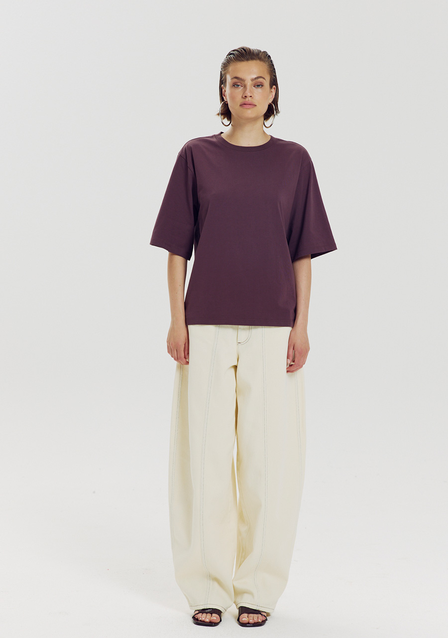 Harper & Yve T-shirt Chill but glam AW6Y304 Donker Paars