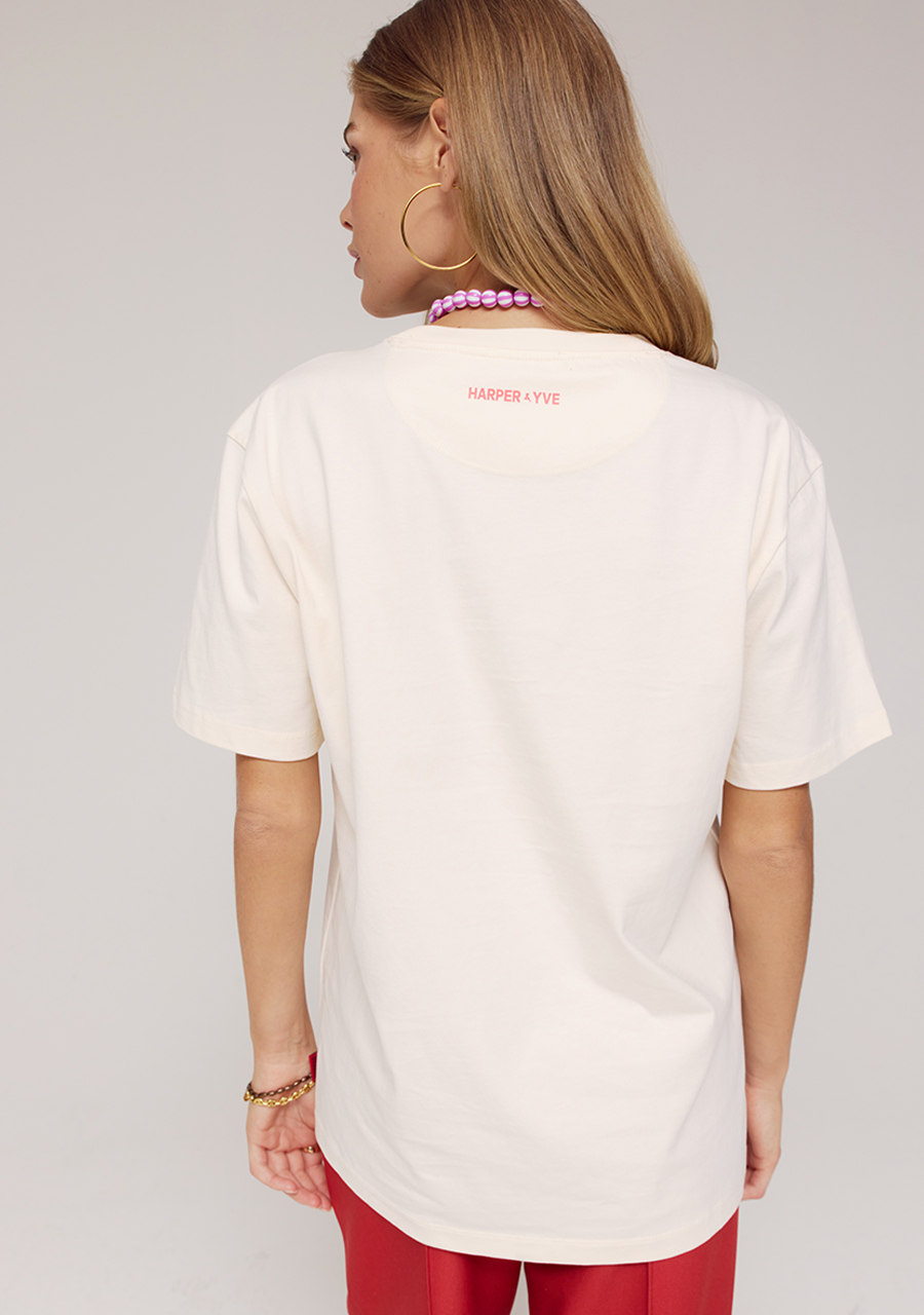 Harper & Yve T-shirt Ilovedrama AW25Y308 Ecru
