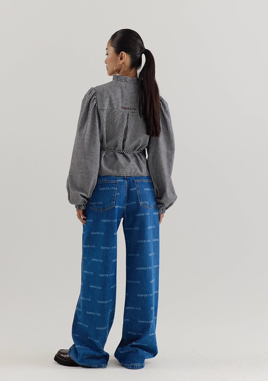 Harper & Yve Blouse Debby AW25P605 Zwart/Wit