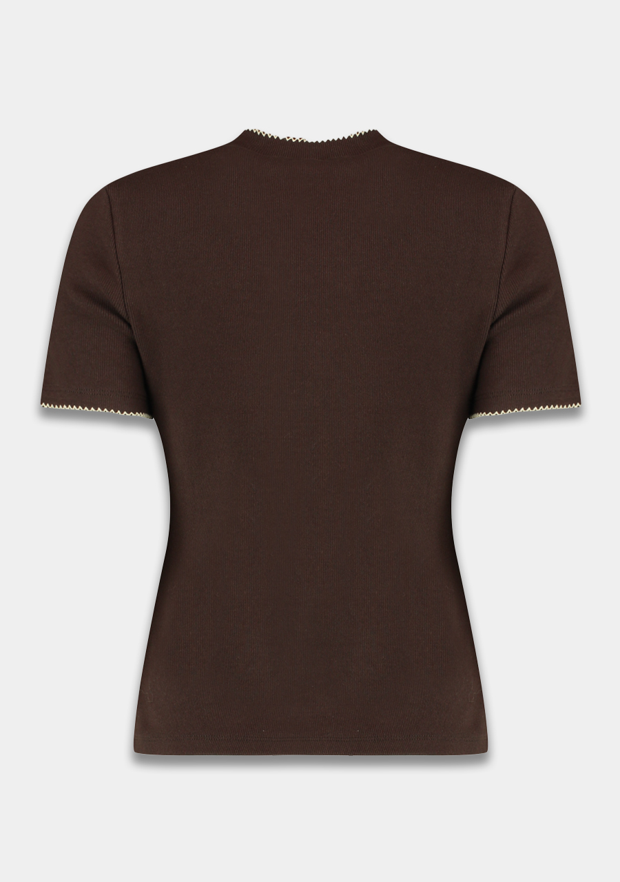 Harper & Yve Top Cammy AW25P400 Donker bruin