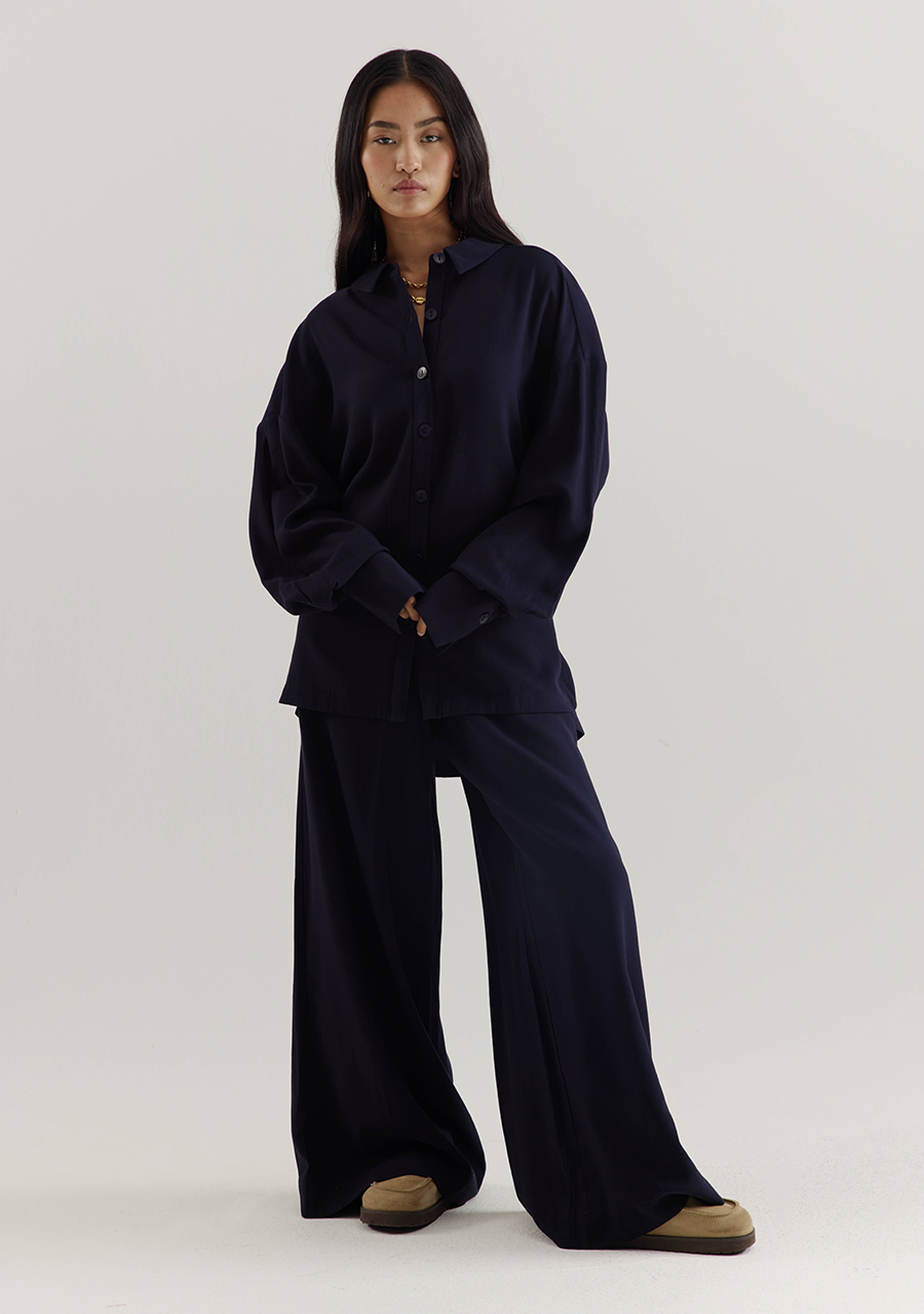 Harper & Yve Broek Meike AW25P102 Donker blauw