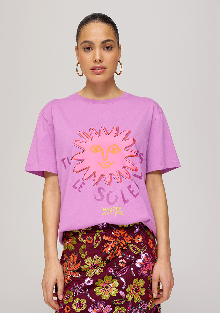 Harper & Yve T-shirt Lesoleil HS25Y305 Lila Harper & Yve T-shirt Lesoleil HS25Y305 Lila