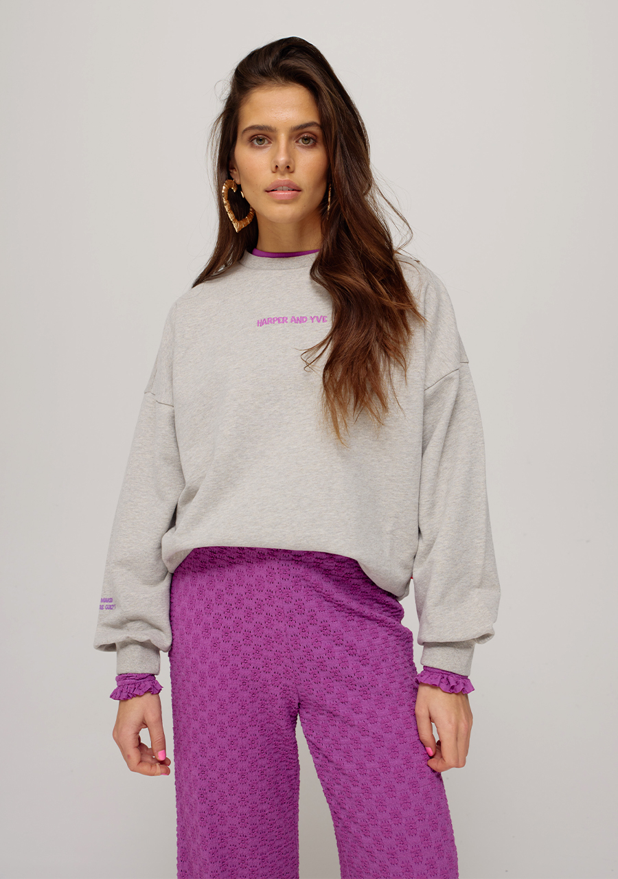 Harper & Yve Sweater Guiltylist SS25Y502 Grijs
