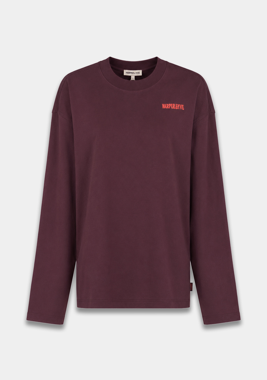 Harper & Yve T-shirt Elana AW6Y502 Donker Paars