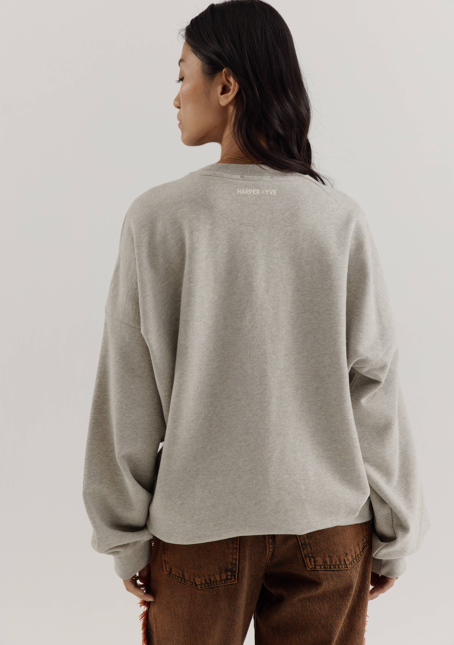 Harper & Yve Sweater Down to earth AW25Y507 Grijs