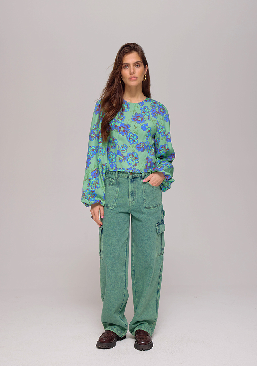 Harper & Yve Blouse Floor AW25C601 Groen Harper & Yve Blouse Floor AW25C601 Groen