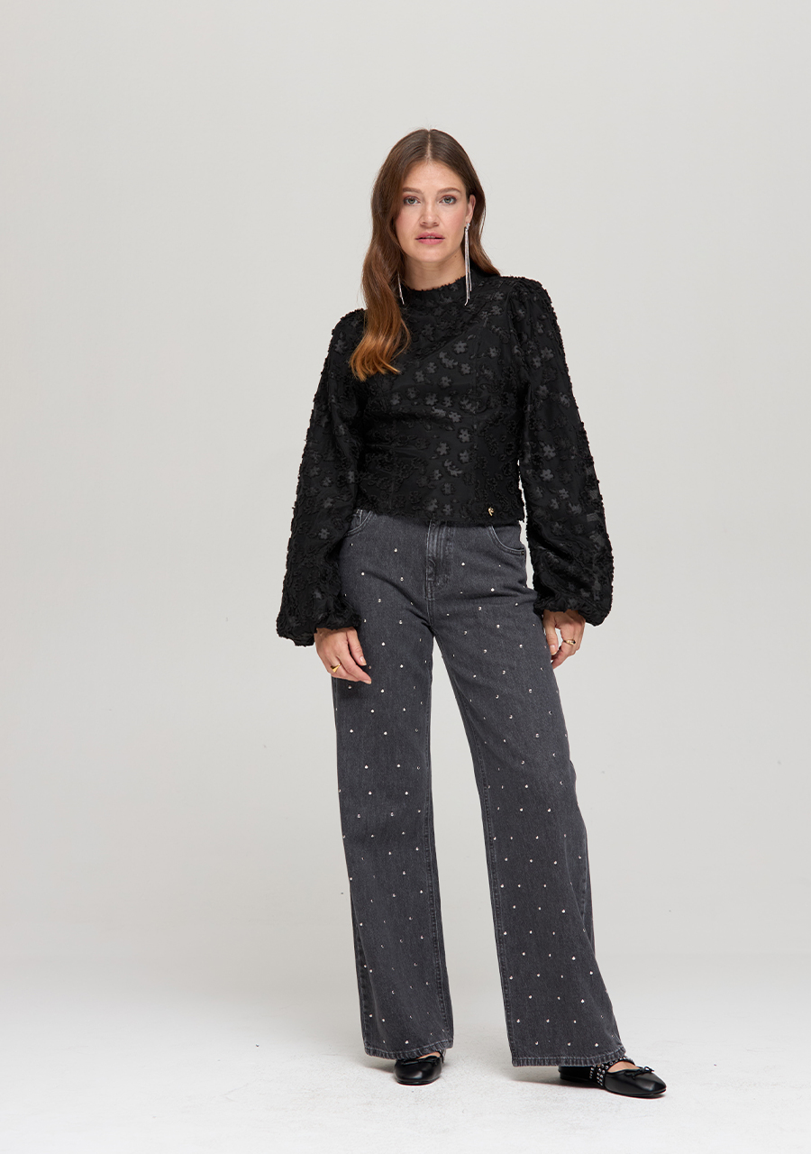 Harper & Yve Blouse Floor DW24P610 Zwart