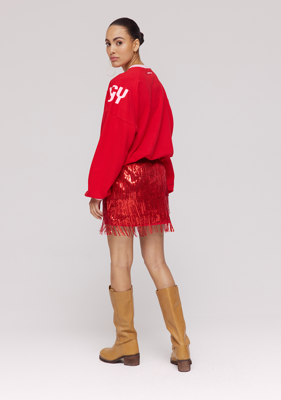 Harper & Yve Sweater How we party DW25Y503 Rood Harper & Yve Sweater How we party DW25Y503 Rood
