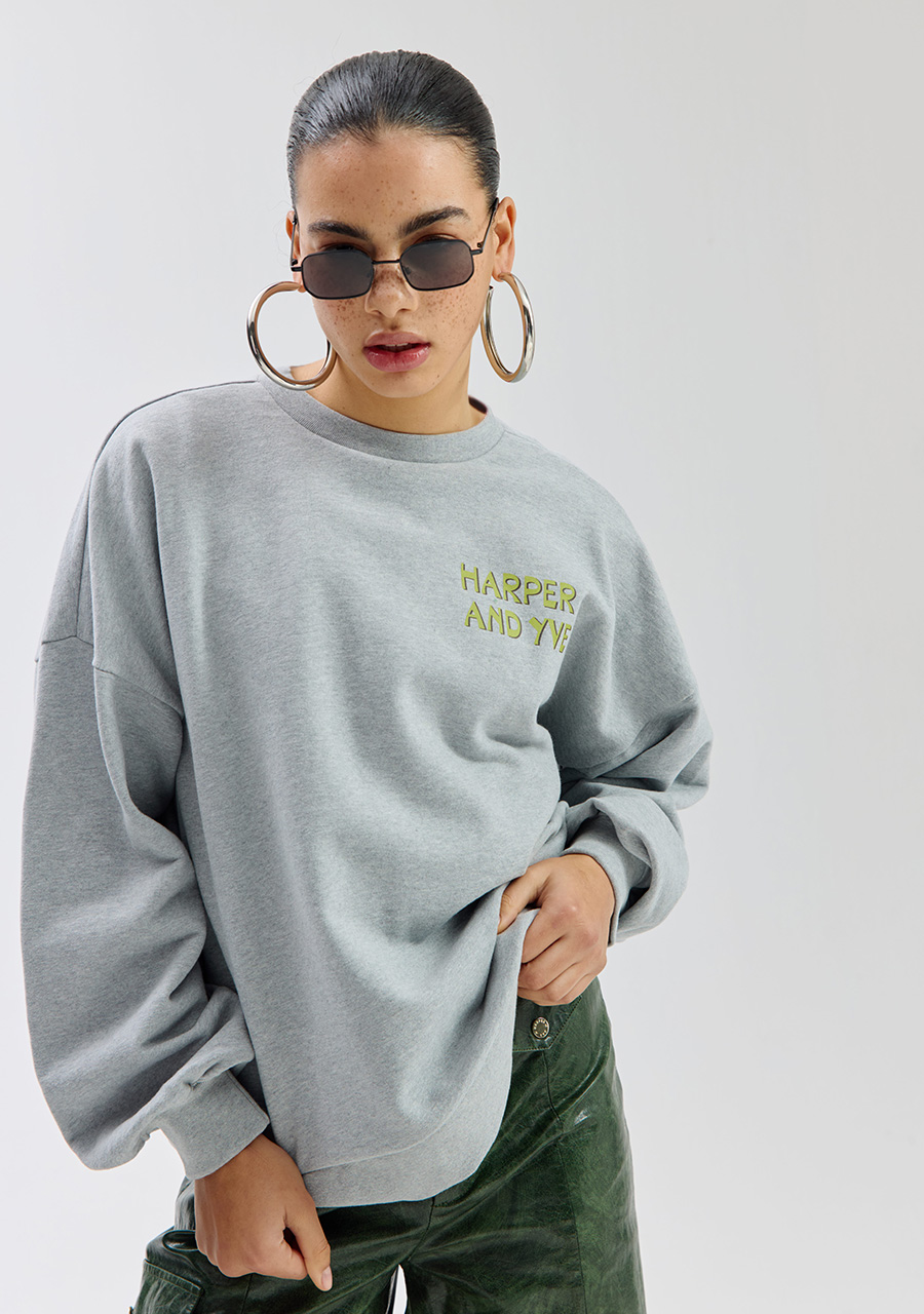 Harper & Yve Sweater Club Avocado SS6Y502 Grijs