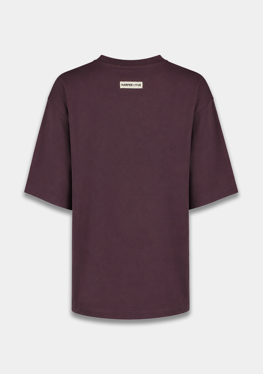Harper & Yve T-shirt Chill but glam AW6Y304 Donker Paars