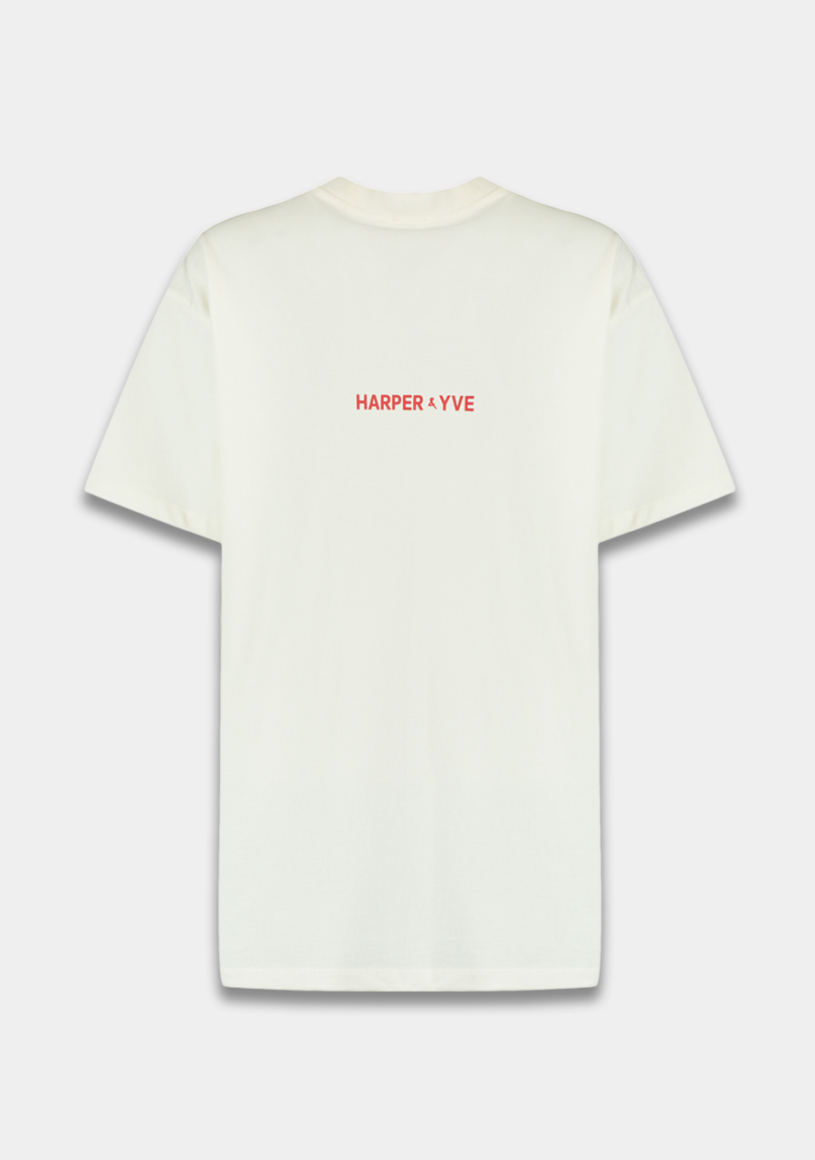 Harper & Yve T-shirt Club corazon SS6Y307 Ecru